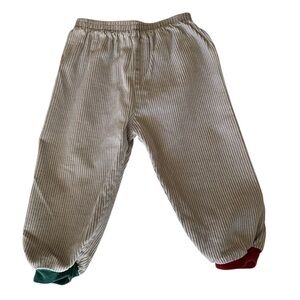 Vintage Buster Brown Corduroy Pants Stretchy Waist Red Green Cuffs Tan Boys 24M